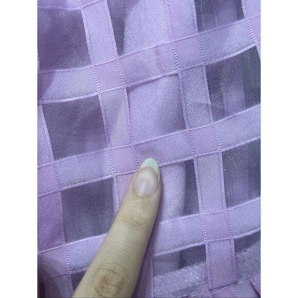 English Factory NWT Lilac Purple Grid Puff Sleeve Mini Dress Women's Medium - Picture 12 of 13